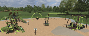 Illustration of childrens' playground.