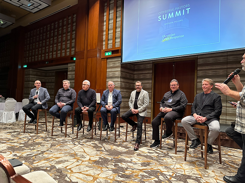 Dave Donaldson, Wendell Vinson and Karl Hargestam join church leaders in Warsaw, Poland for a pastor's summit to help those serving in Ukraine.